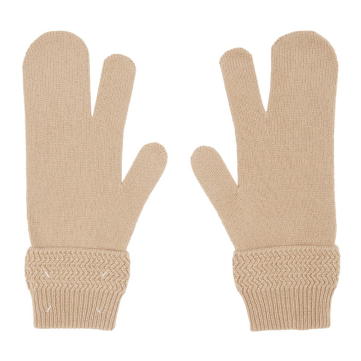 Maison Margiela Maison Margiela Beige Tabi Gloves In Camel