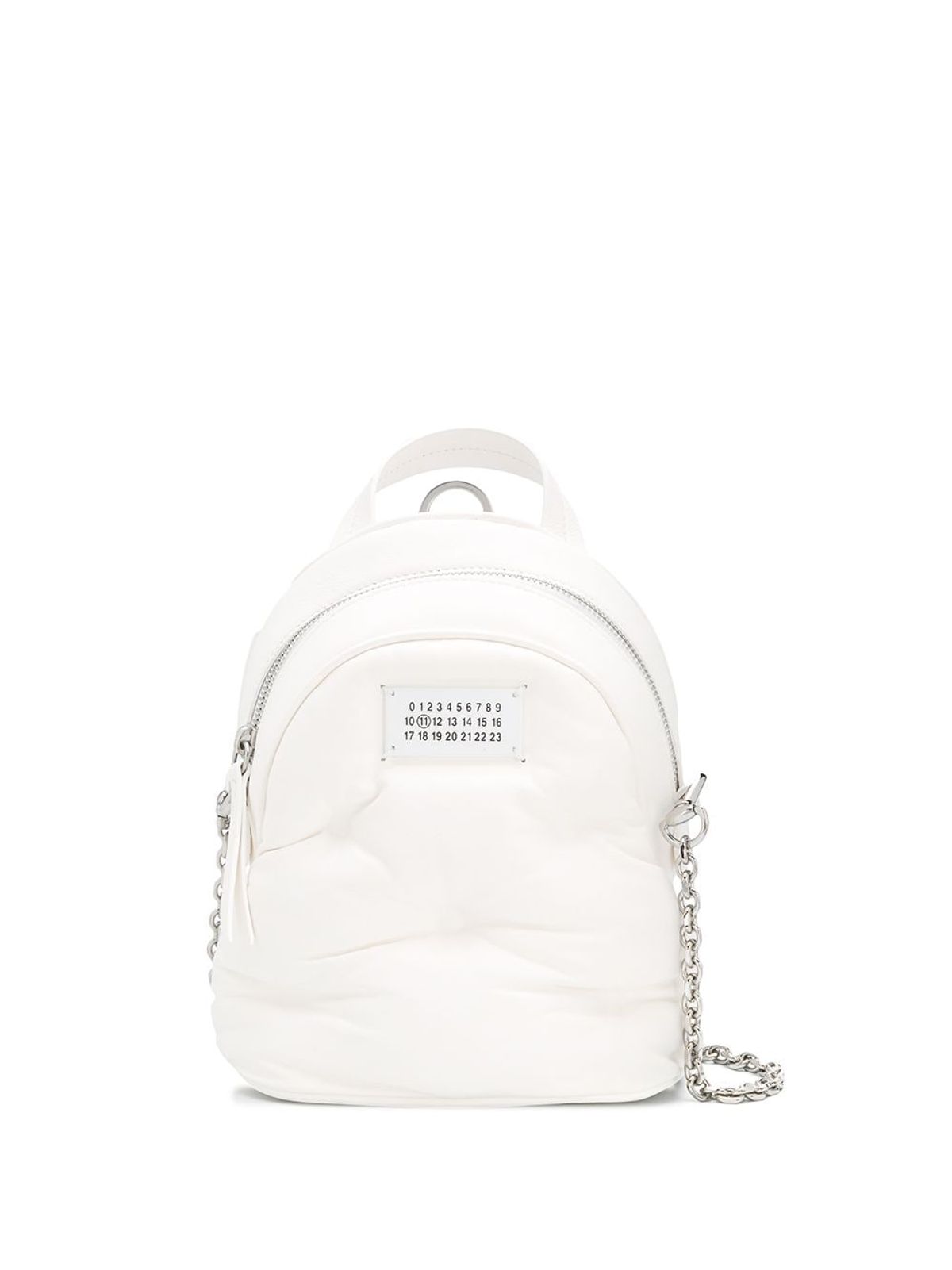 Maison Margiela Quilted-effect Logo-patch Mini Backpack In White