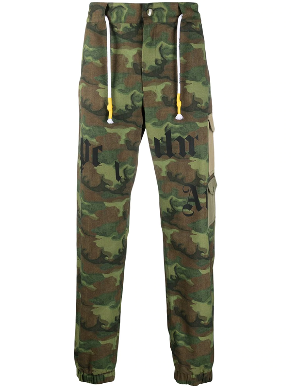 Palm Angels Camouflage Print Cargo Green Trousers