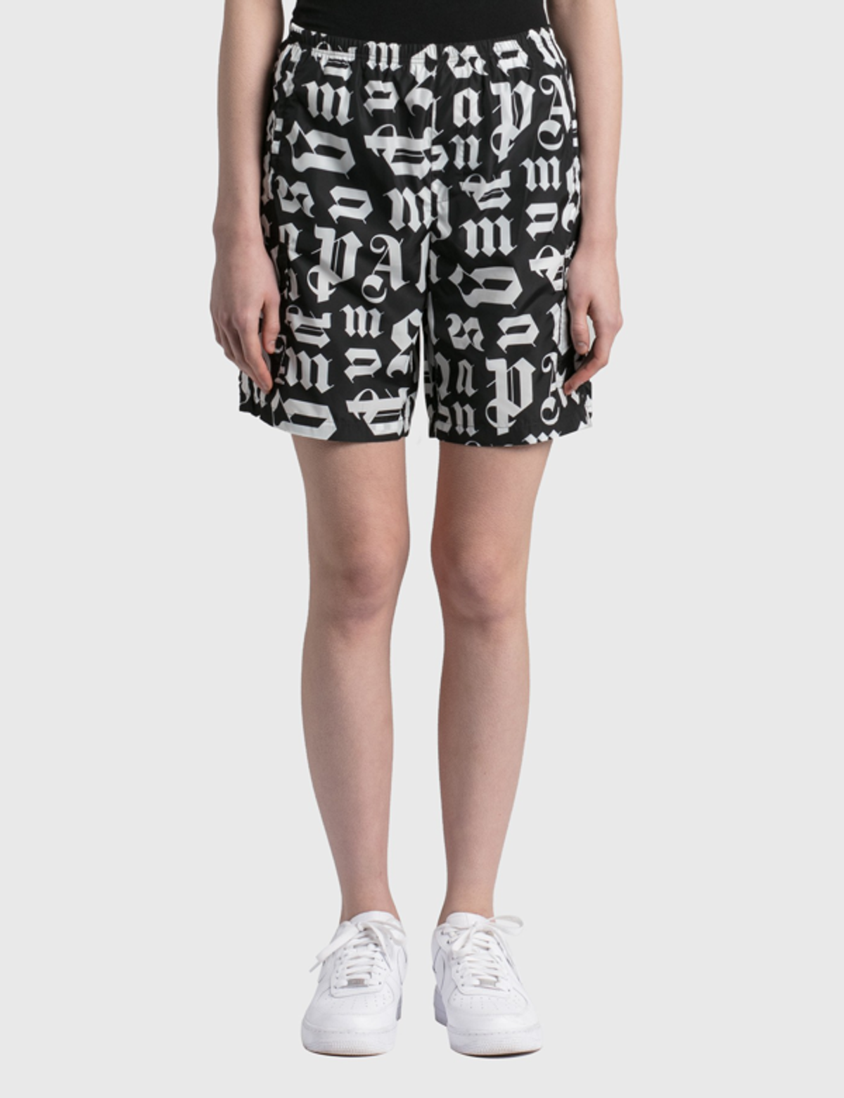 Palm Angels Broken Monogram Swim Shorts In Black
