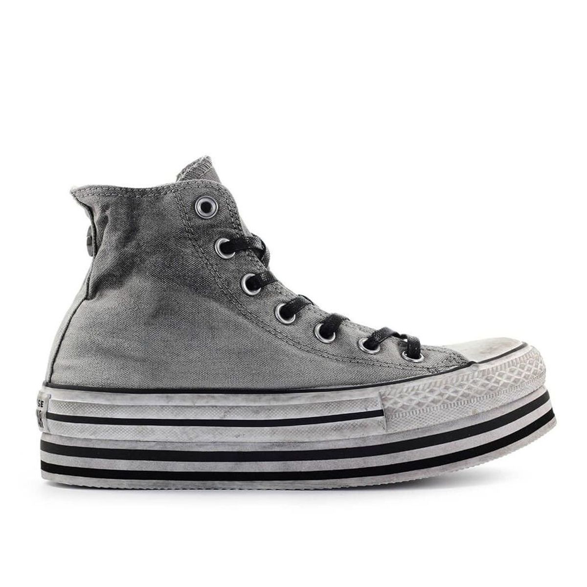 Converse Converse Womens Grey Canvas Hi Top Sneakers