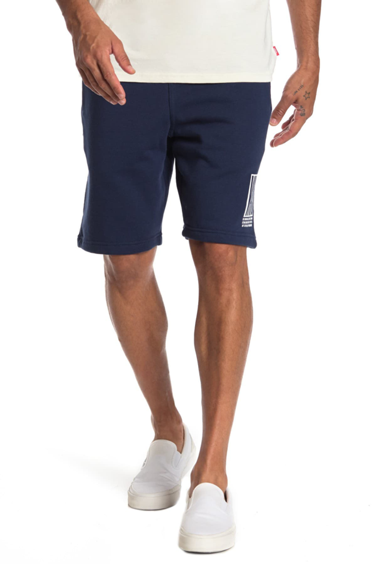 Vans Boxed In Fleece Shorts In Dress Blue