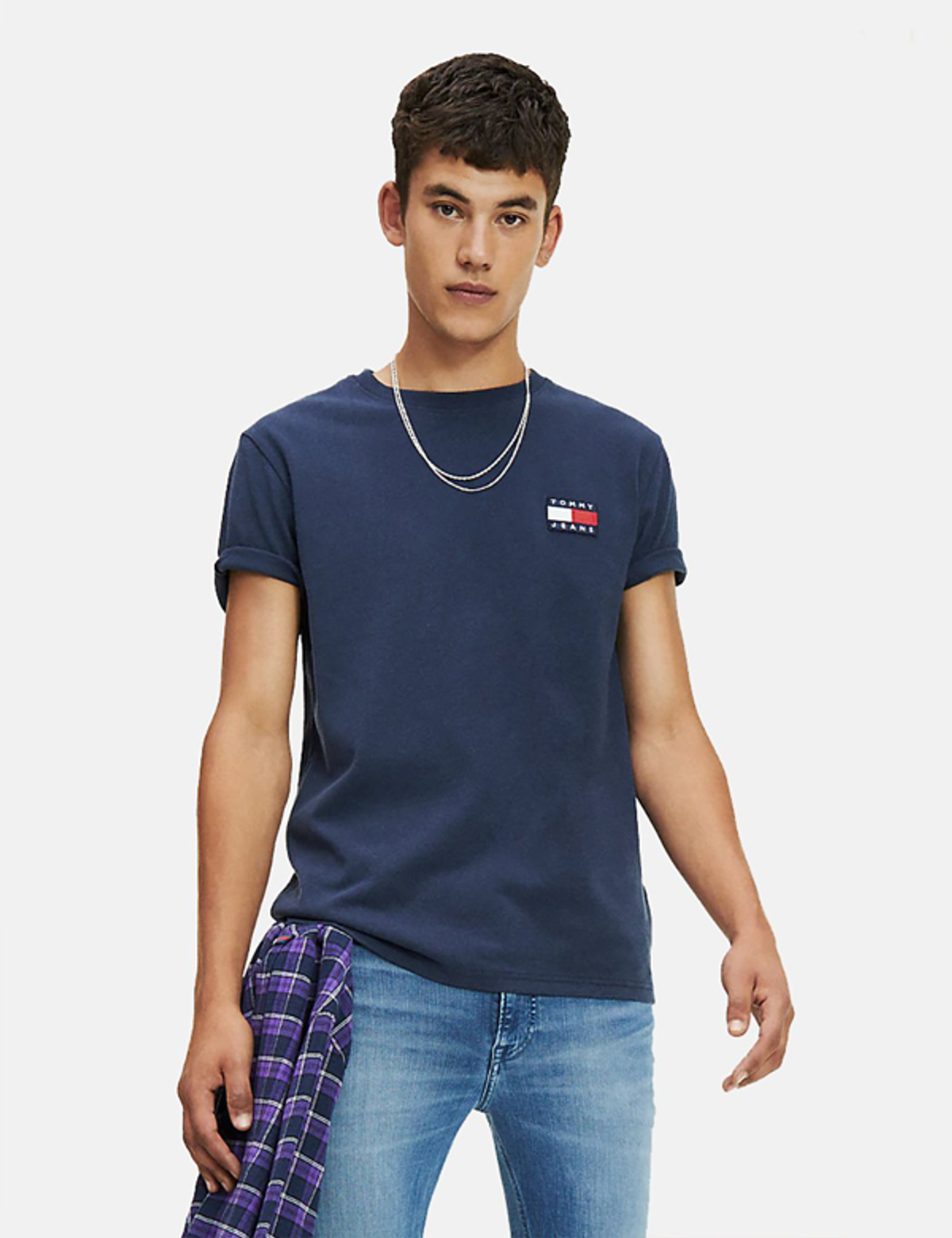 Tommy Hilfiger Tommy Jeans Badge Logo T-shirt In Navy Blue