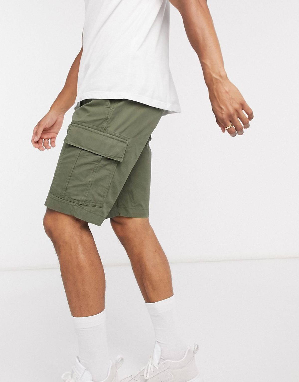 Tommy Hilfiger John Light Twill Cargo Shorts With Belt In Khaki-green