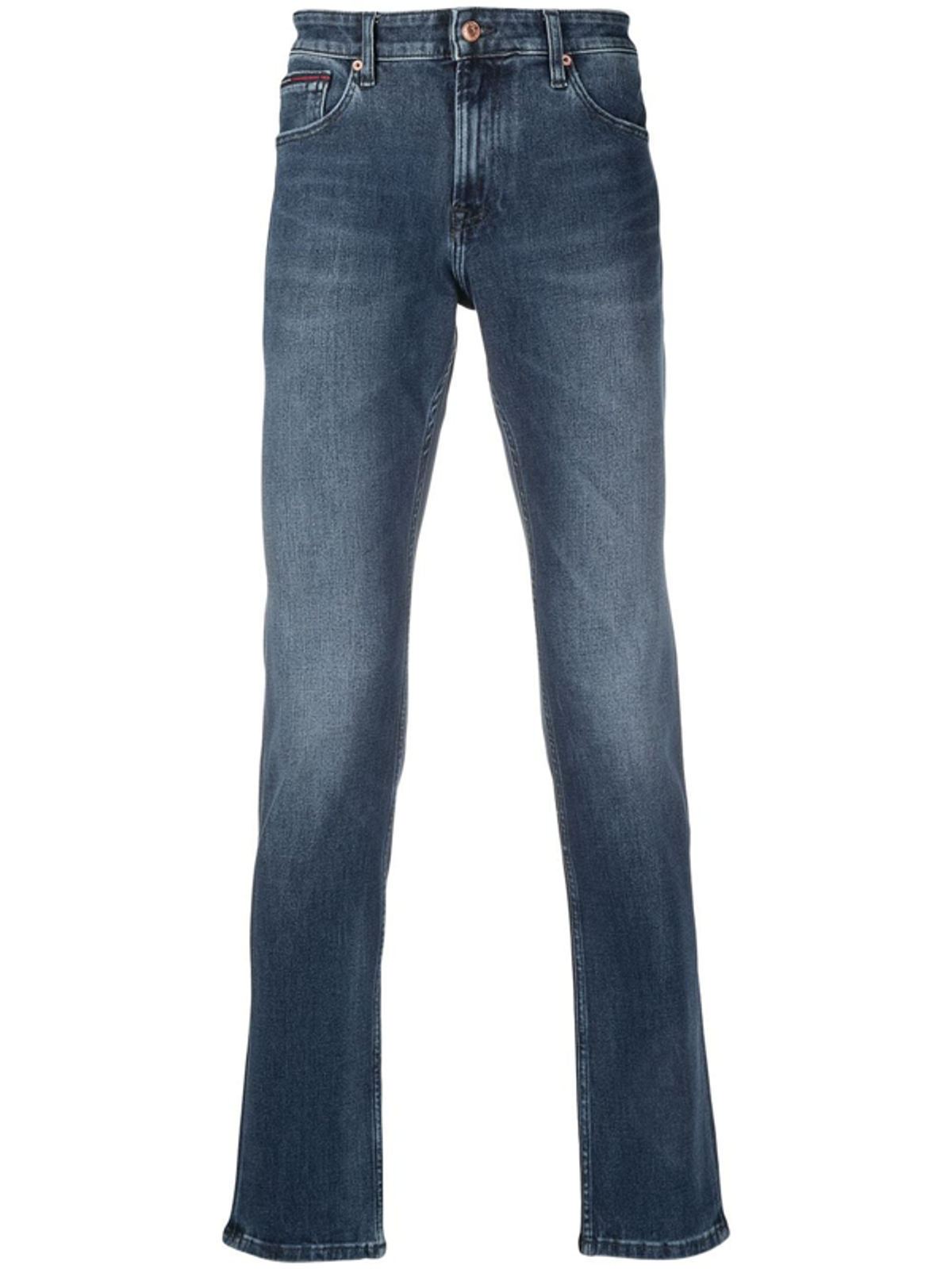 Tommy Hilfiger Faded Straight-leg Jeans In Blue