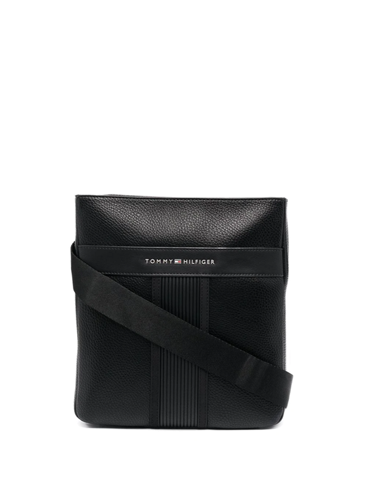 Tommy Hilfiger Pebble Logo Messenger Bag In Black