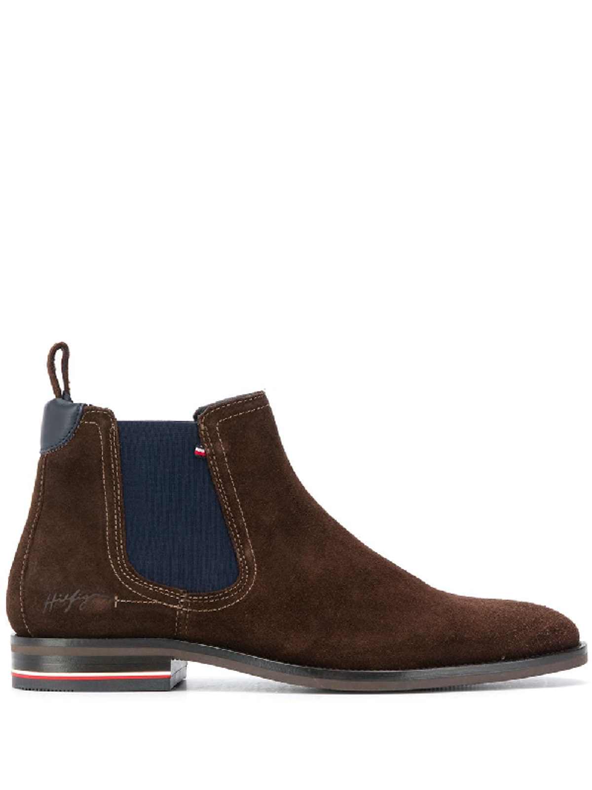 Tommy Hilfiger Elasticated Ankle Boots In Brown
