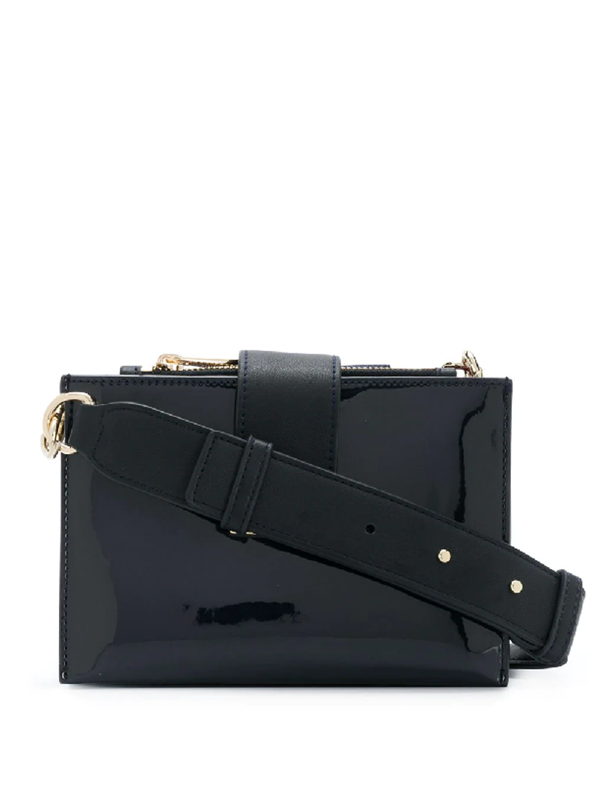 Tommy Hilfiger Patent Statement Crossbody Bag In Blue WHAT’S ON THE STAR?