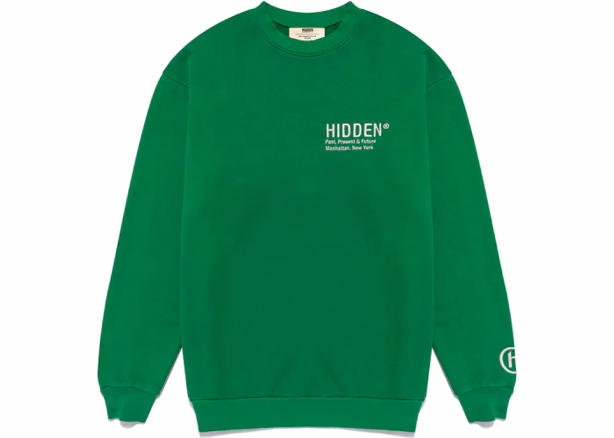 Hidden Logo Crewneck Green Sweatshirt