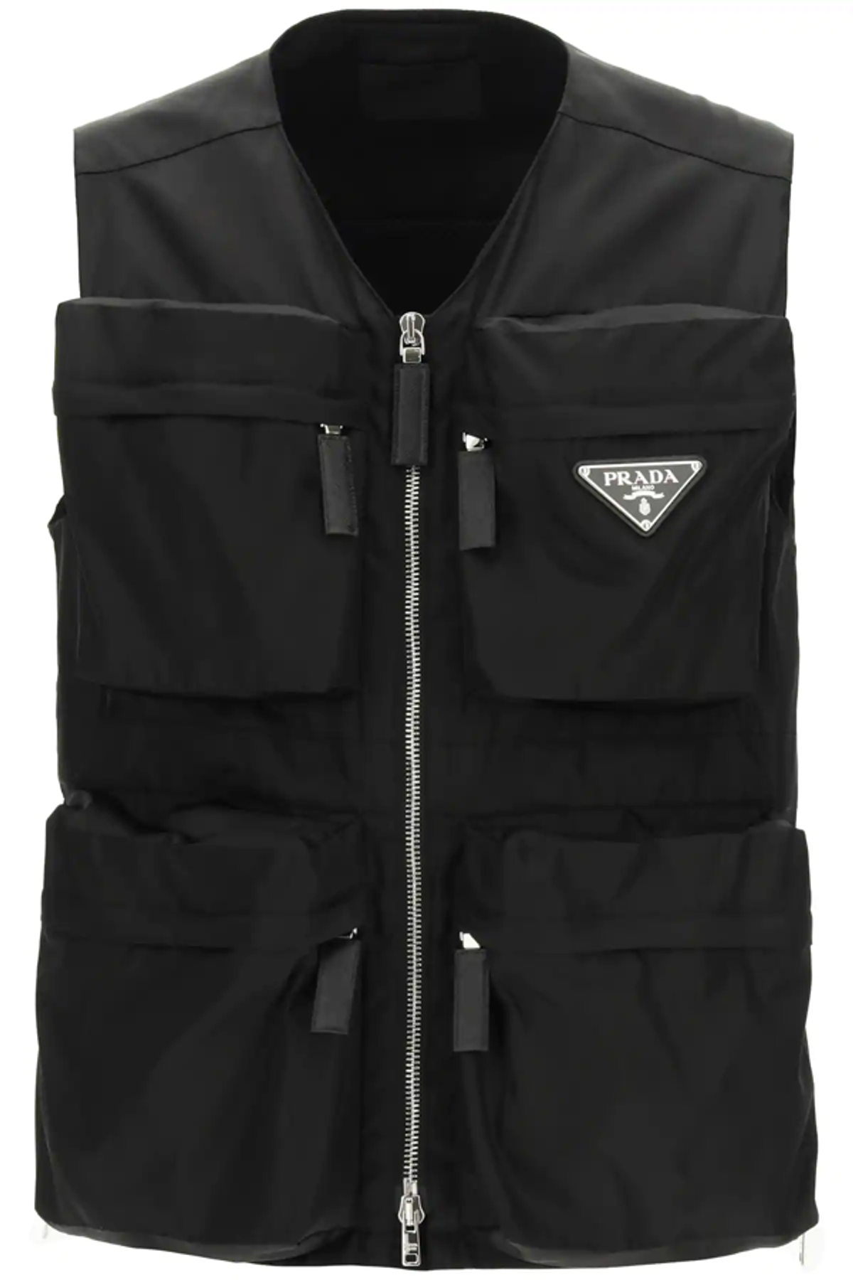 Prada Multi-Pocket Re-Nylon Black Vest