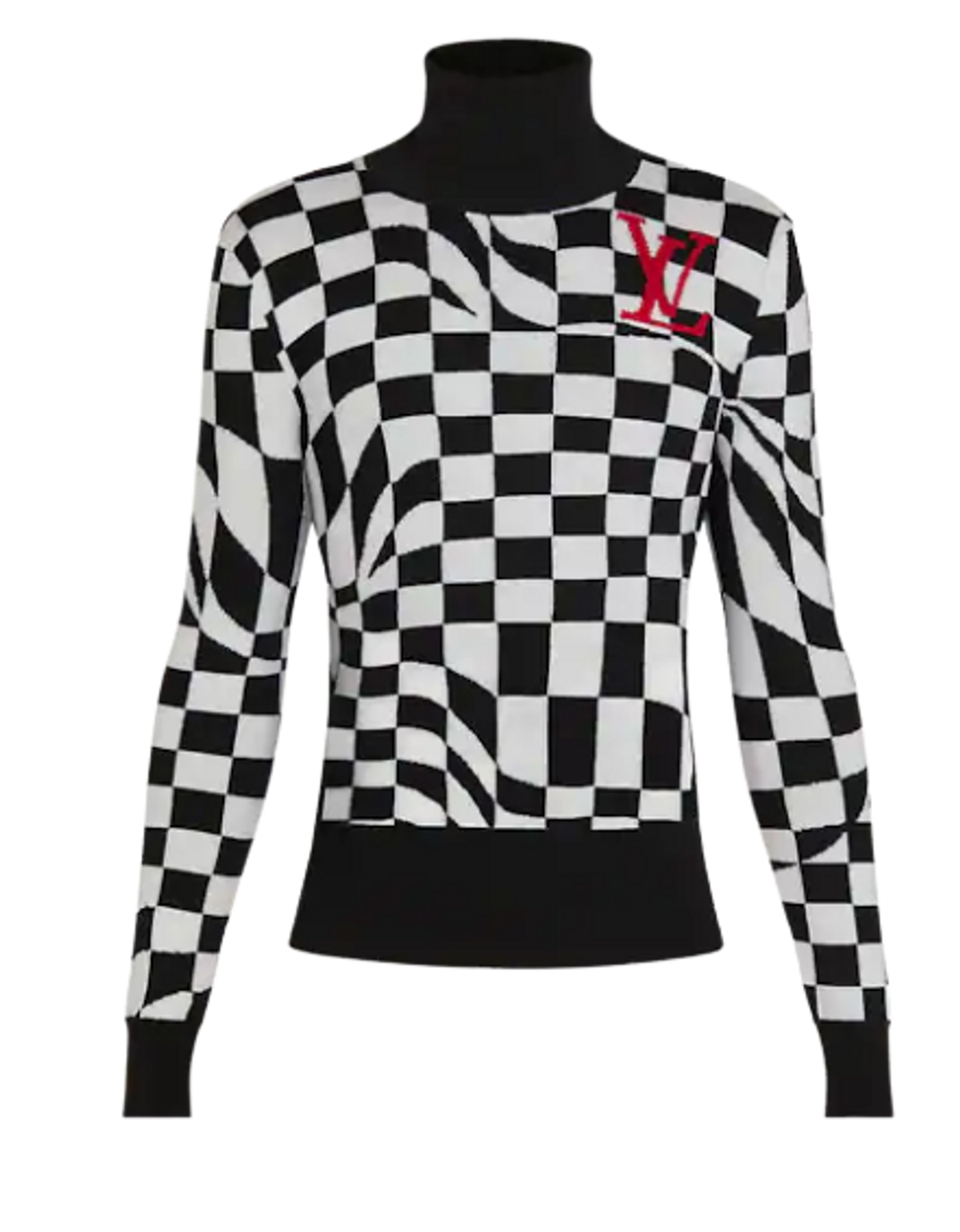 Louis Vuitton Distored Damier Intarsia Turtleneck