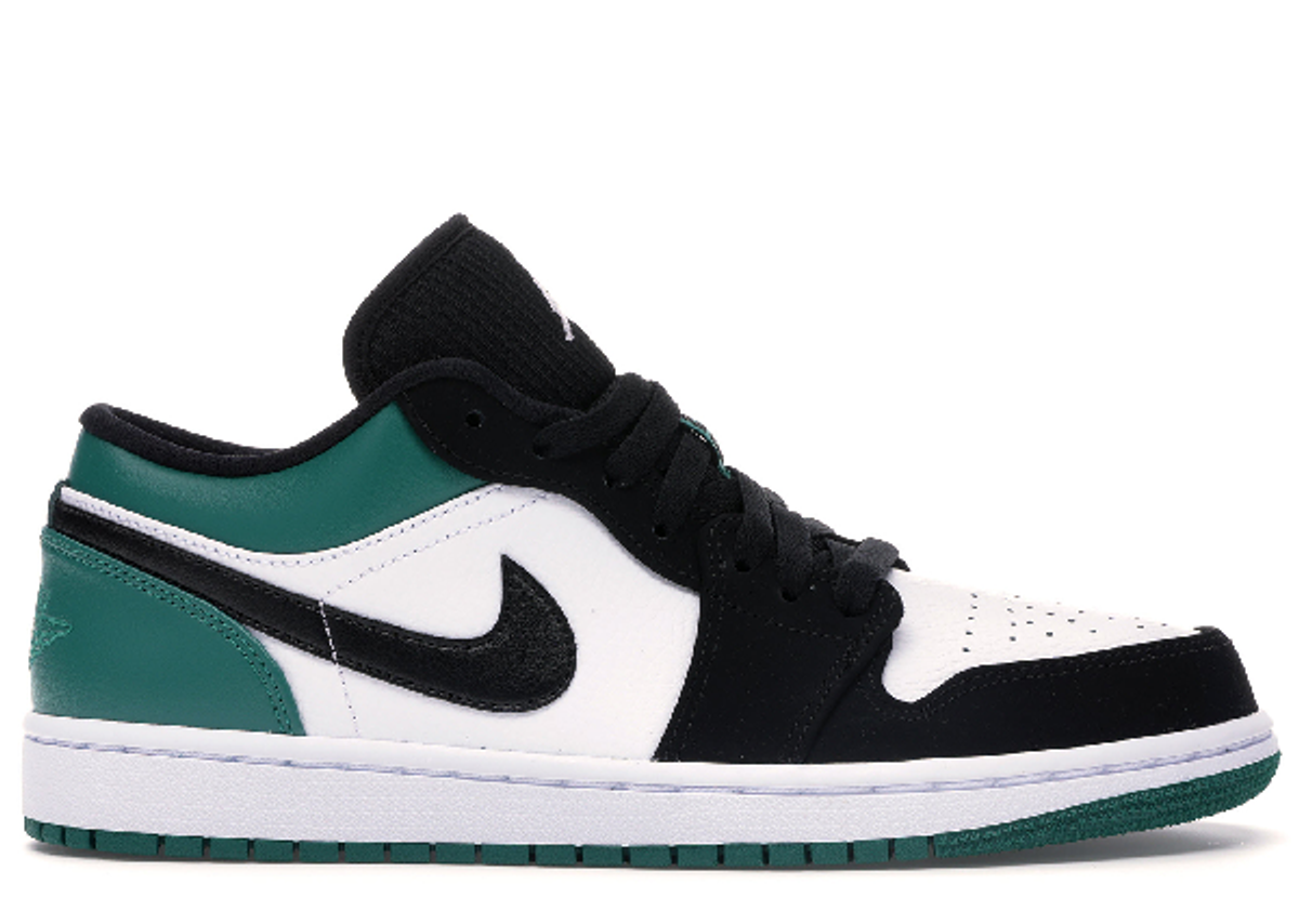 Nike Air Jordan 1 Low White Black Mystic Green Sneakers