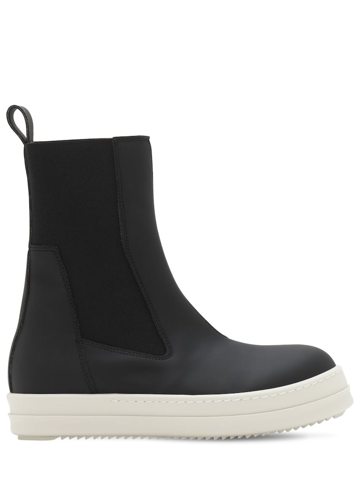 Rick Owens Faux Leather Beatle Black Boots