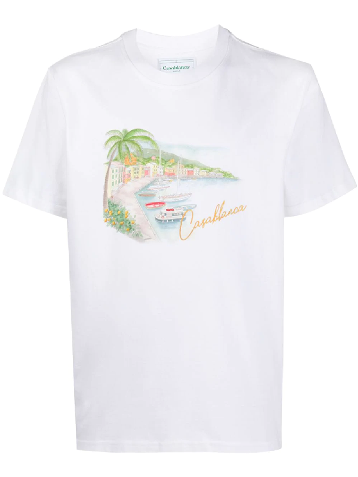 Casablanca Lago Di Casa Print Cotton White T-Shirt