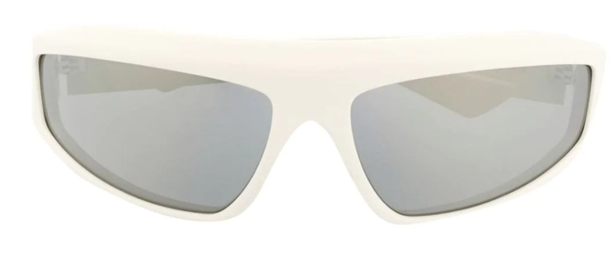 Bottega Veneta Wraparound White Sunglasses