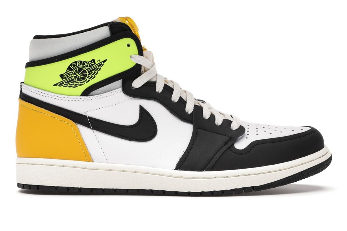 Nike Air Jordan 1 Retro High White Black Volt University Gold Sneakers