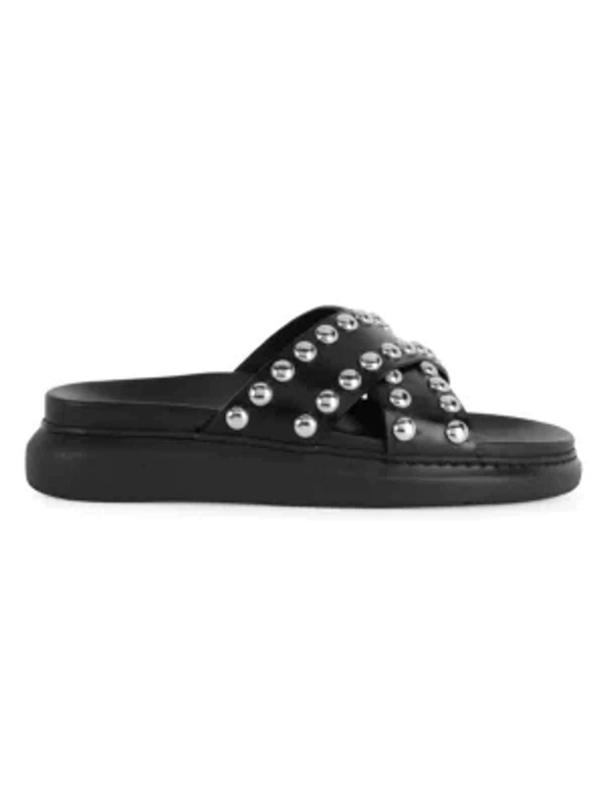 Alexander McQueen Studded Leather Slide Sandals