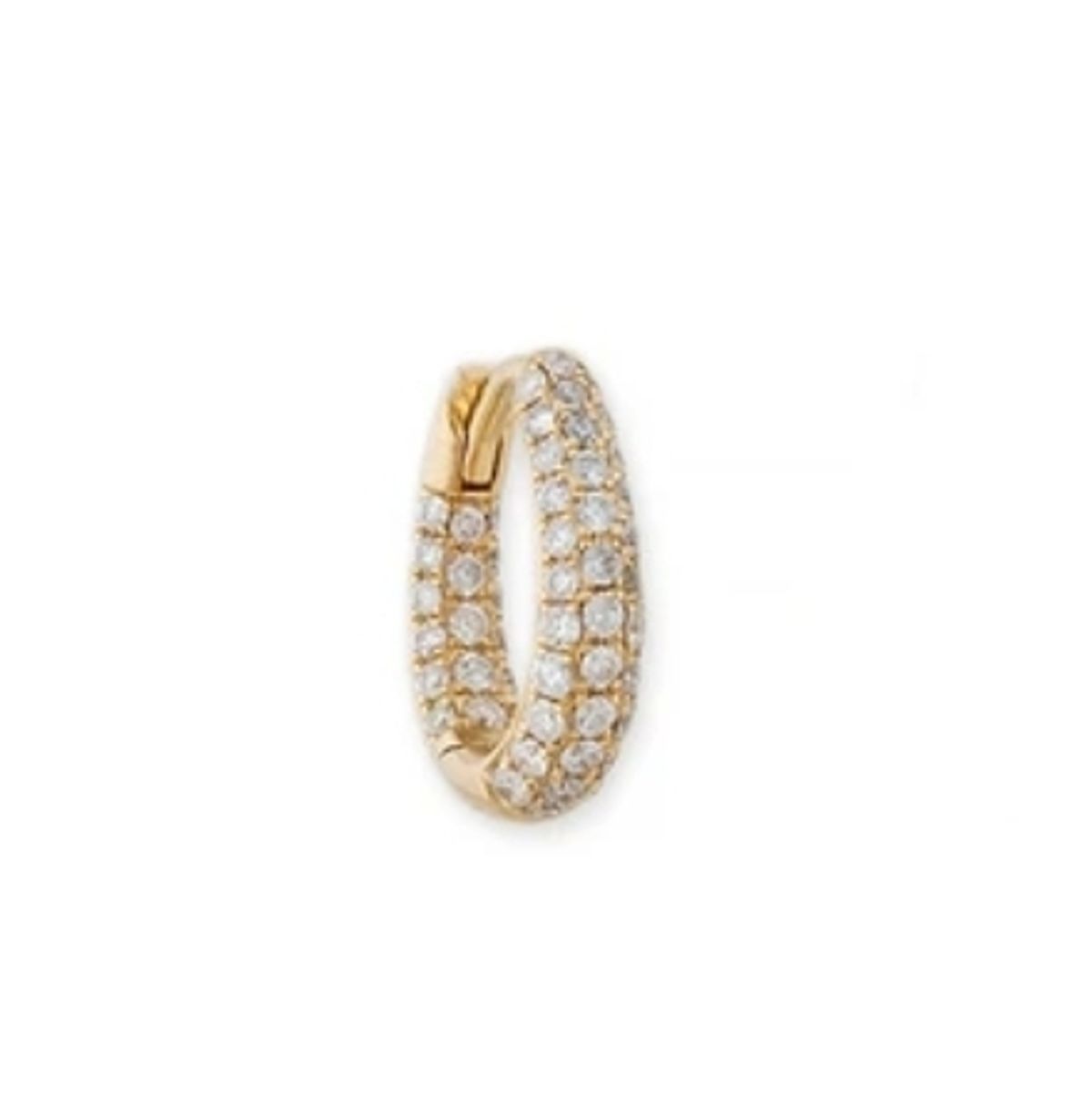 Jacquie Aiche Small Pave Inside Out Oval Mini Hoops