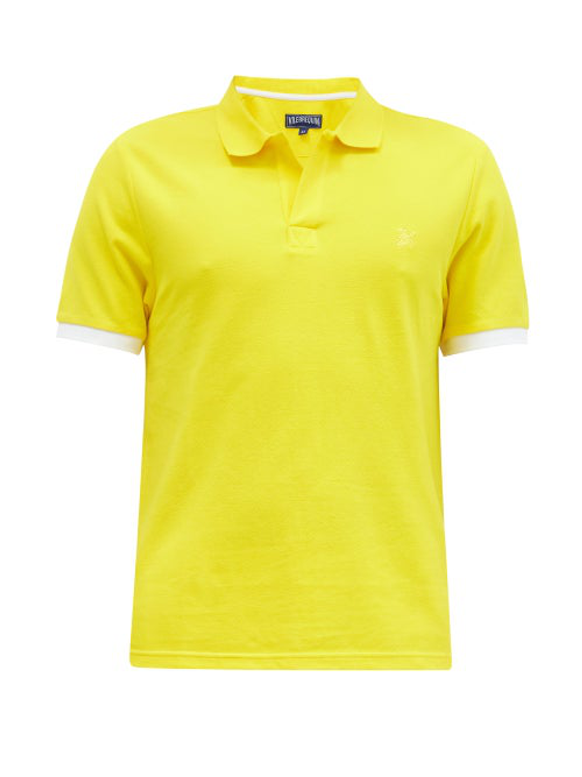 Vilebrequin Palan Tipped Cuff Cotton Yellow Polo Shirt