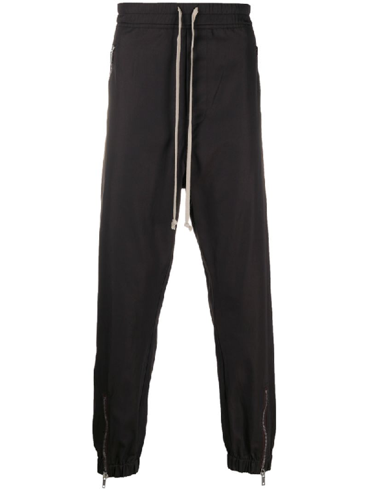 Rick Owens Zip Detail Track Trousers In Brown