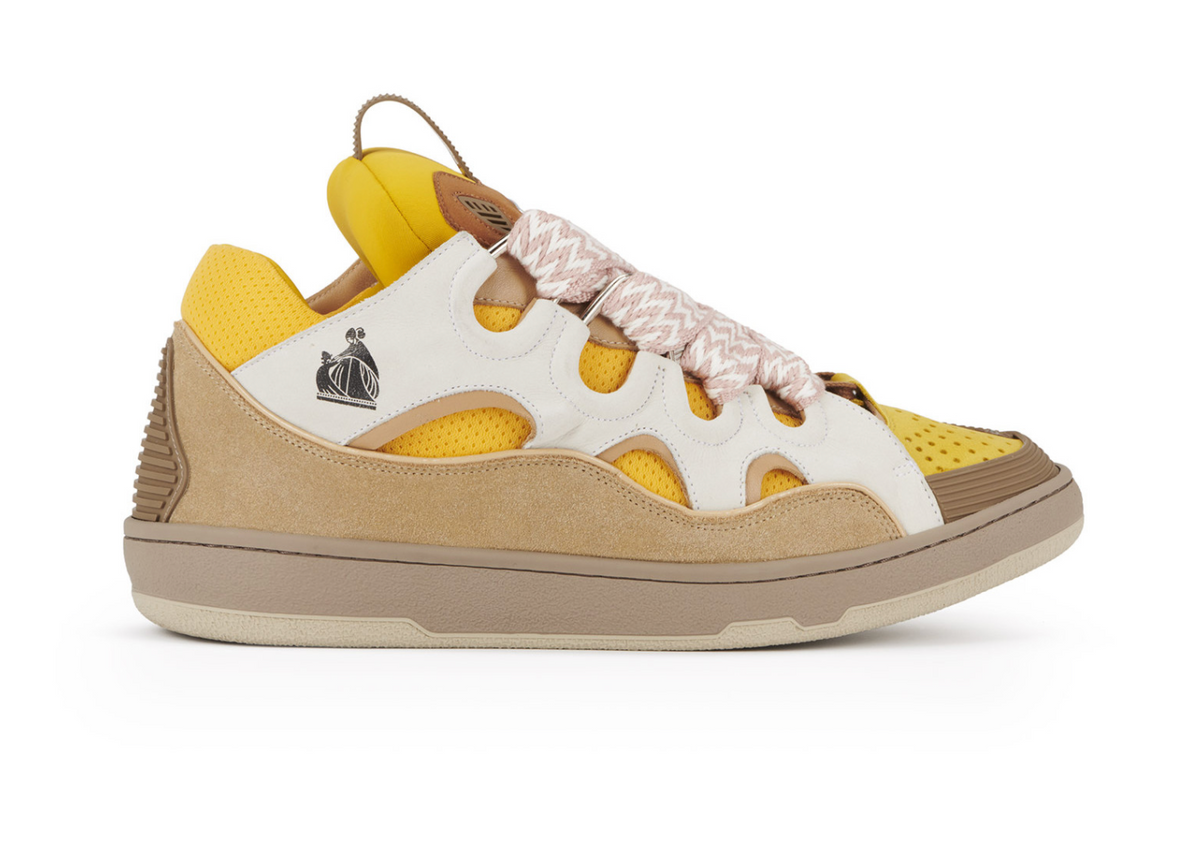 Lanvin Leather Curb Beige Sneakers
