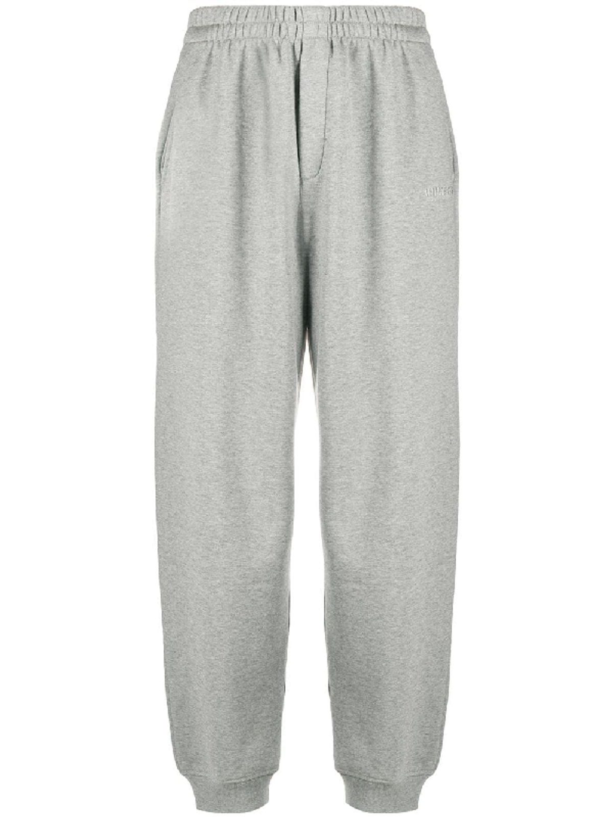 Vetements Logo Embroidered Loose Fit Track Pants In Grey