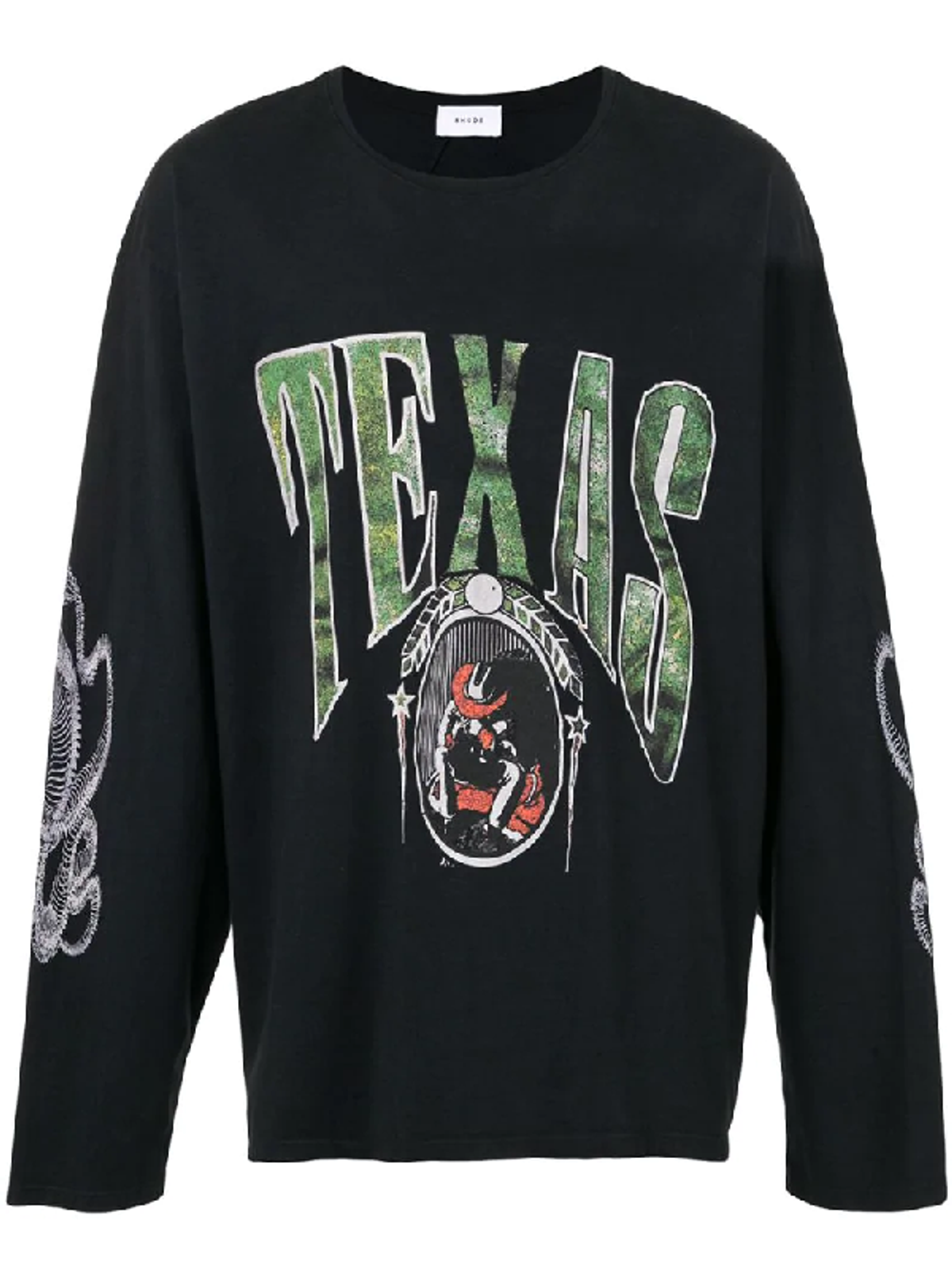 Rhude Texas Sweatshirt With Patches In Blk