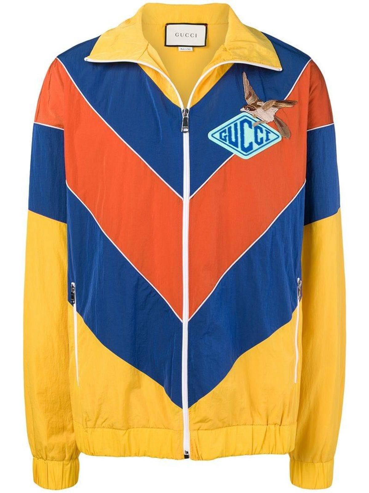 Gucci Appliqued Colour-Block Shell Jacket