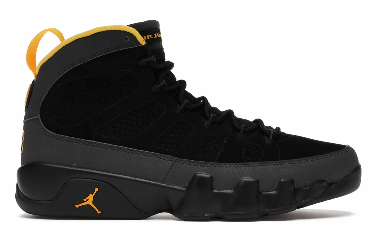 Jordan Air Jordan 9 Retro Dark Charcoal University Gold Sneakers