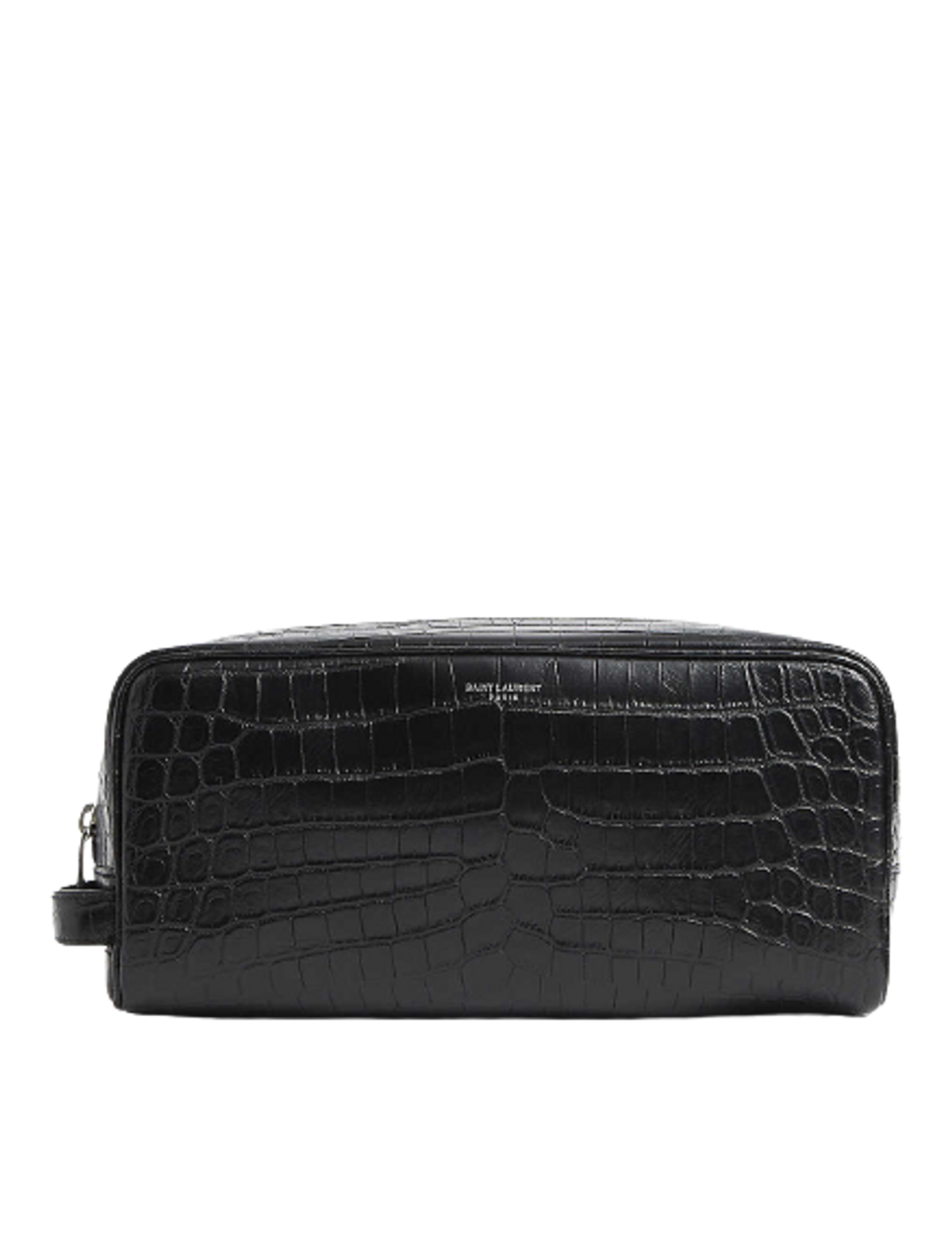 Saint Laurent Croc-Embossed Leather Wash Bag