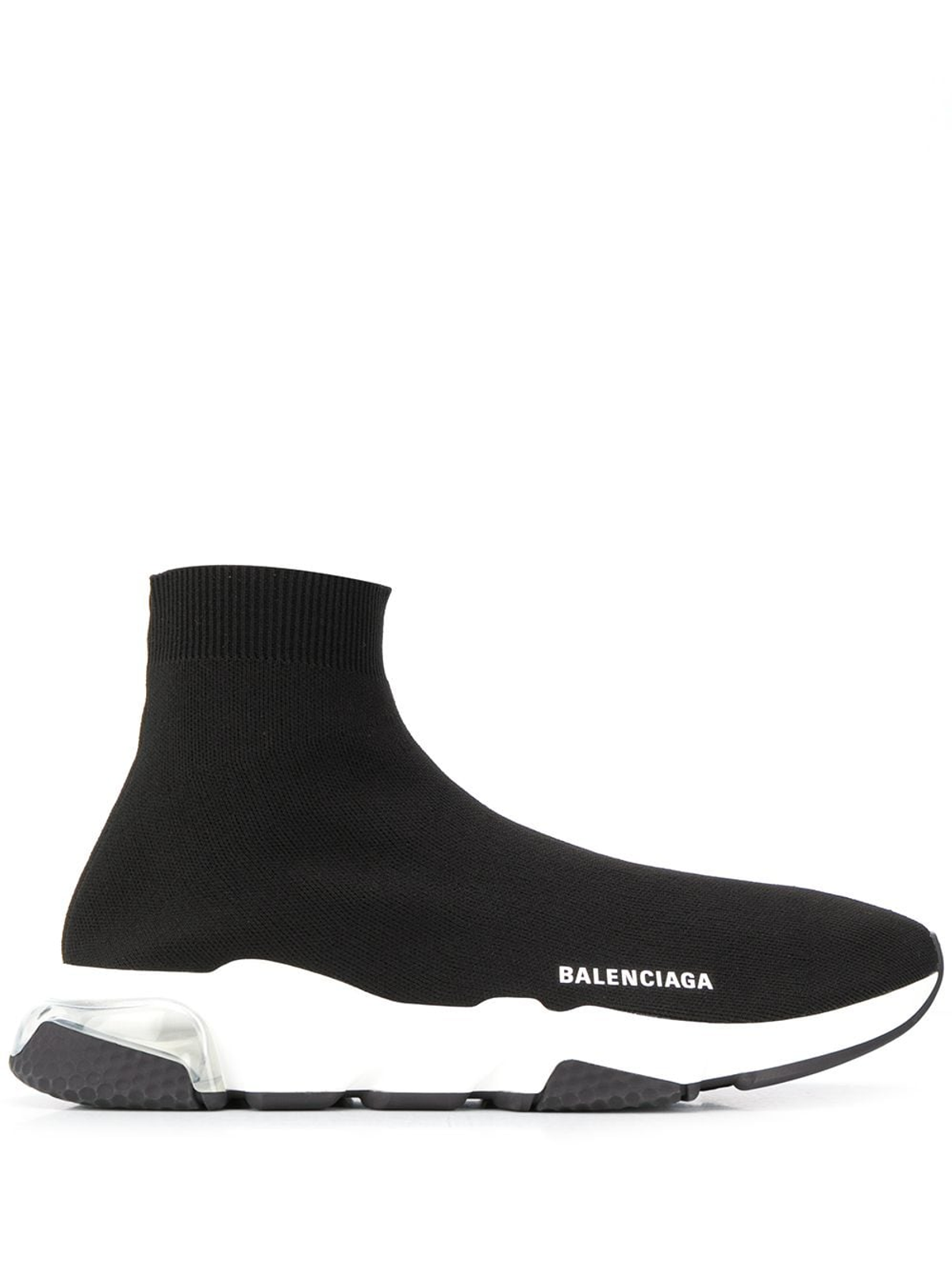 Balenciaga Speed 2.0 Knit High Top Sneakers In Black