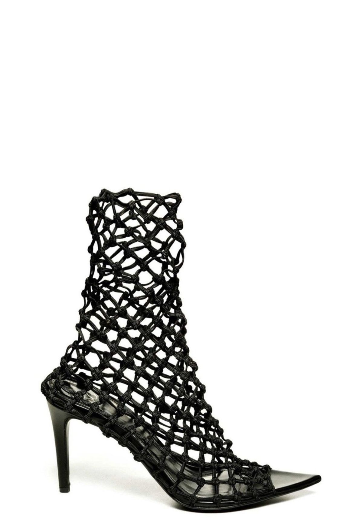 Monika Chiang Vela 80 Black Net Sock Sandals