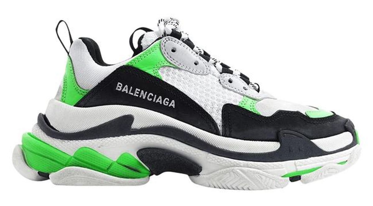 Balenciaga Green Triple S Trainers Sneakers