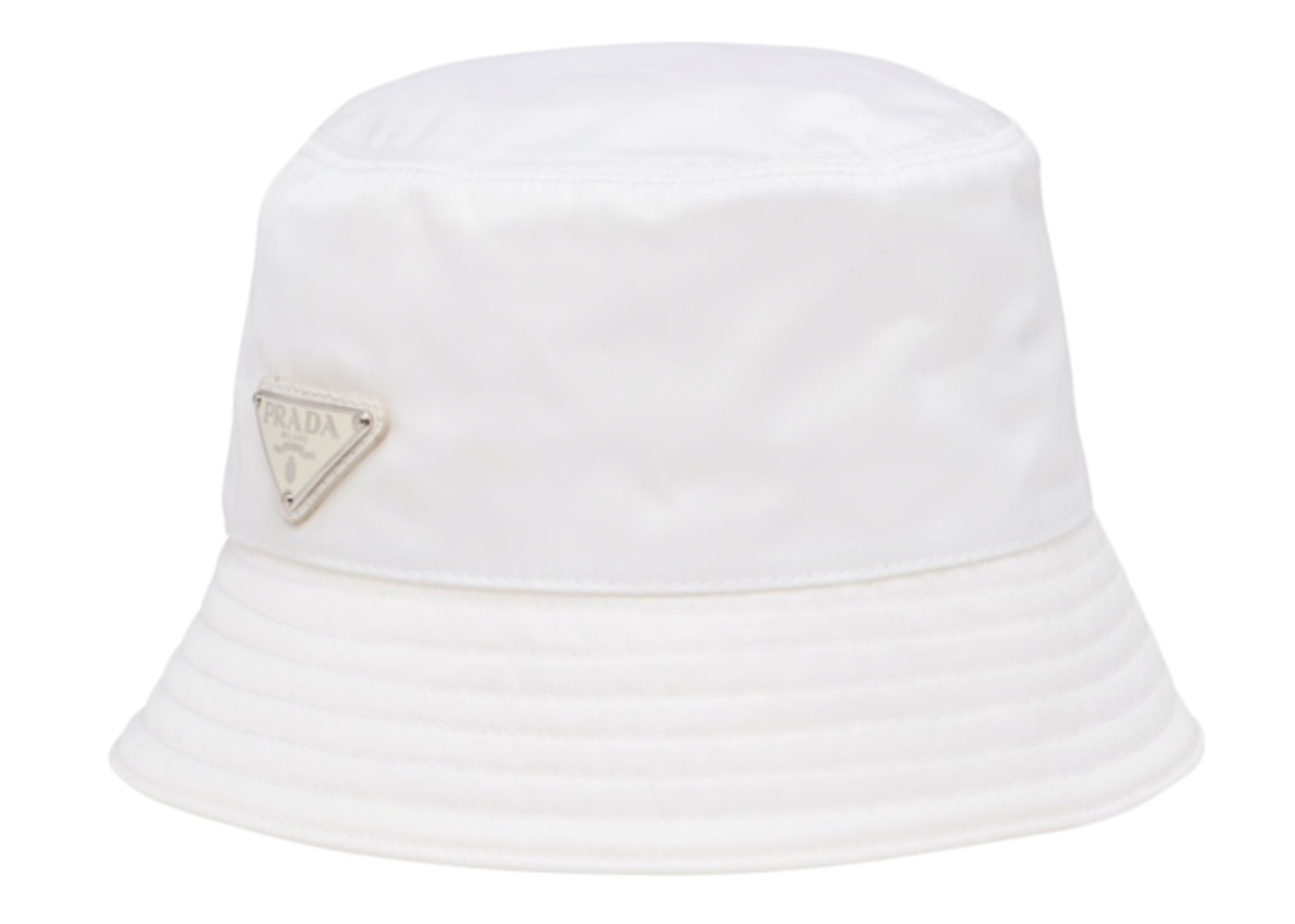 Prada Nylon Bucket White Hat