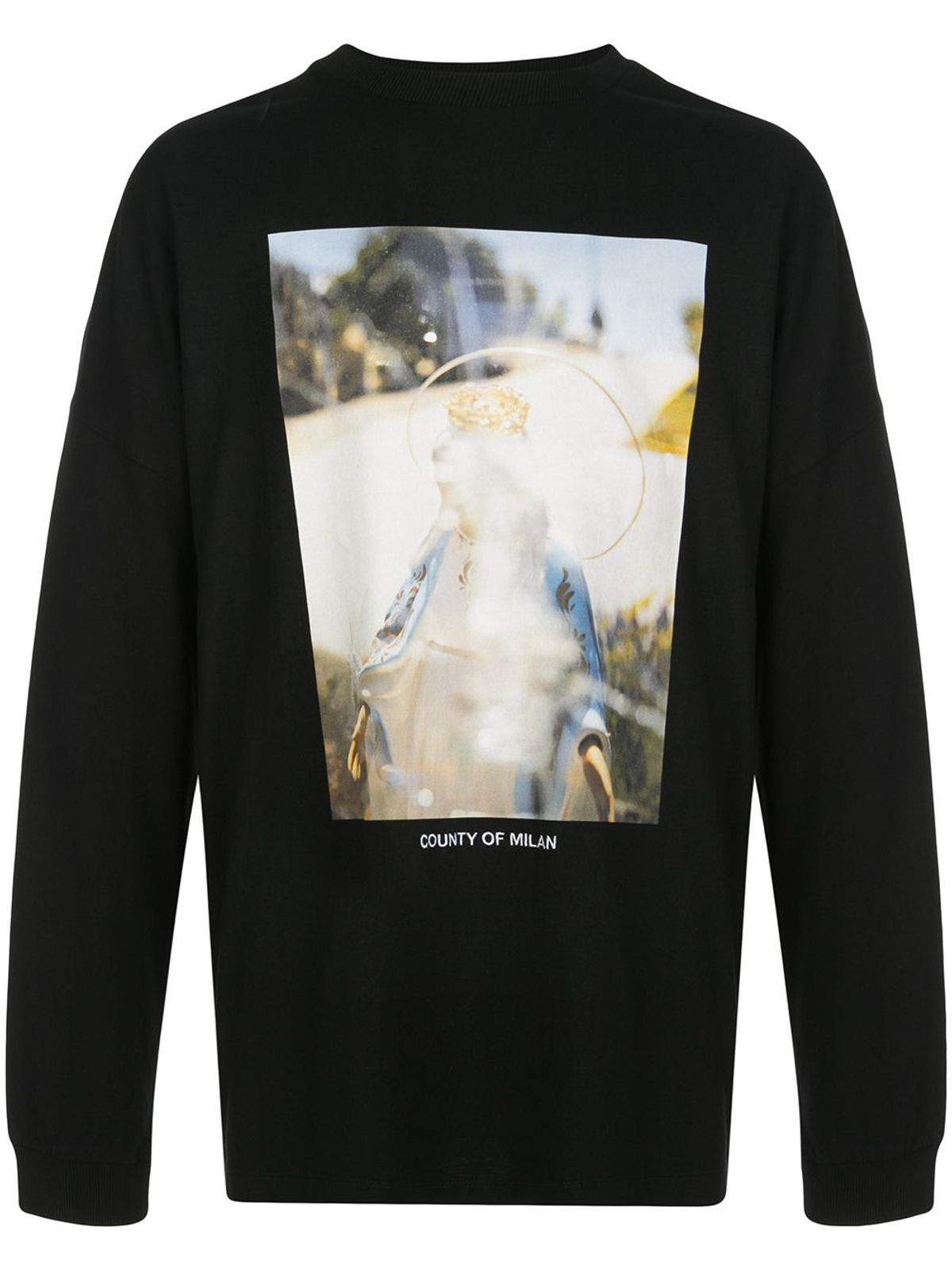 Marcelo Burlon County of Milan Long Sleeve Holy Black Shirt