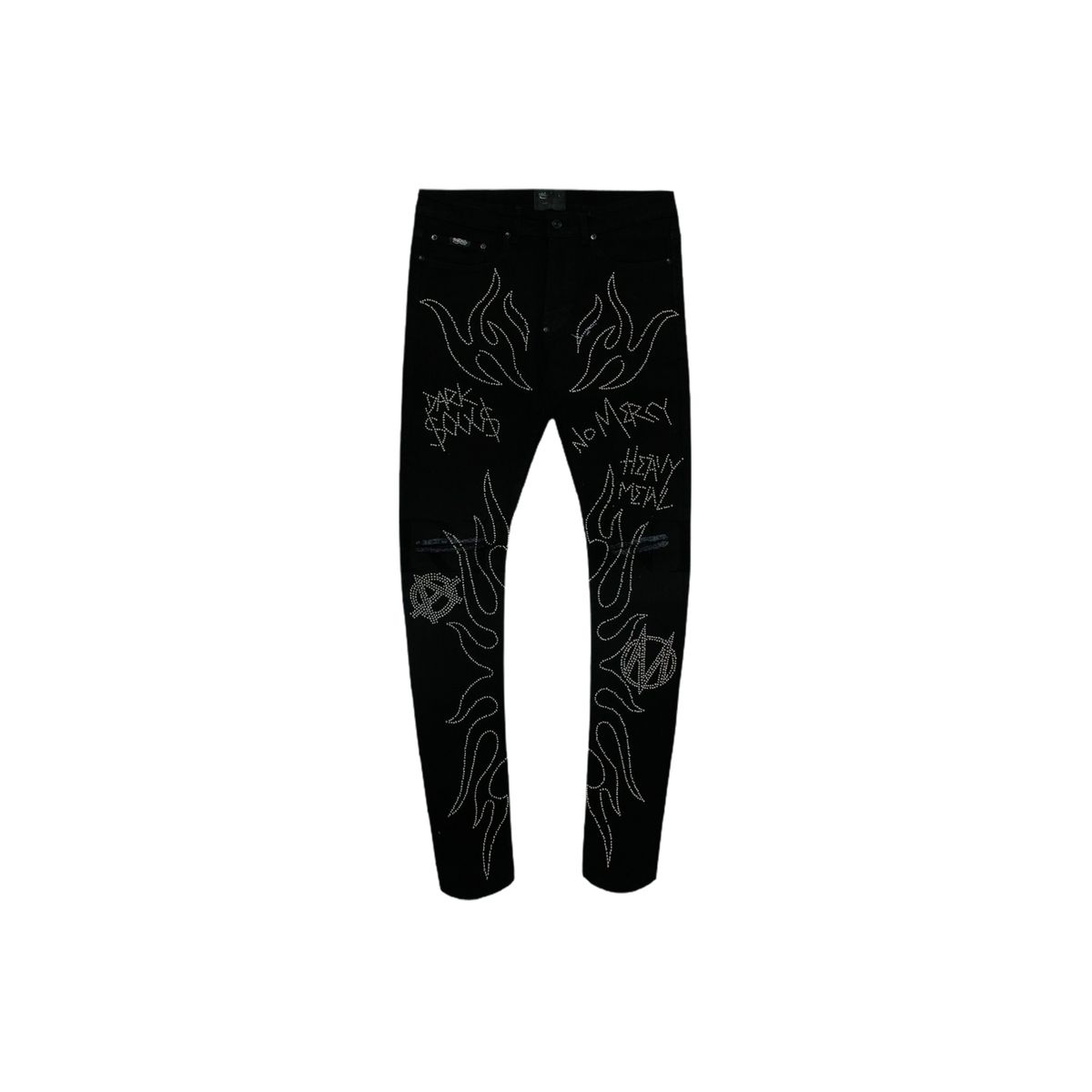 Breandd Official Chrome Metal Stud Denim Black