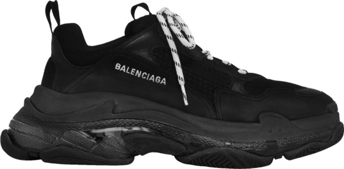 Balenciaga Triple S Leather Mesh Black Trainers