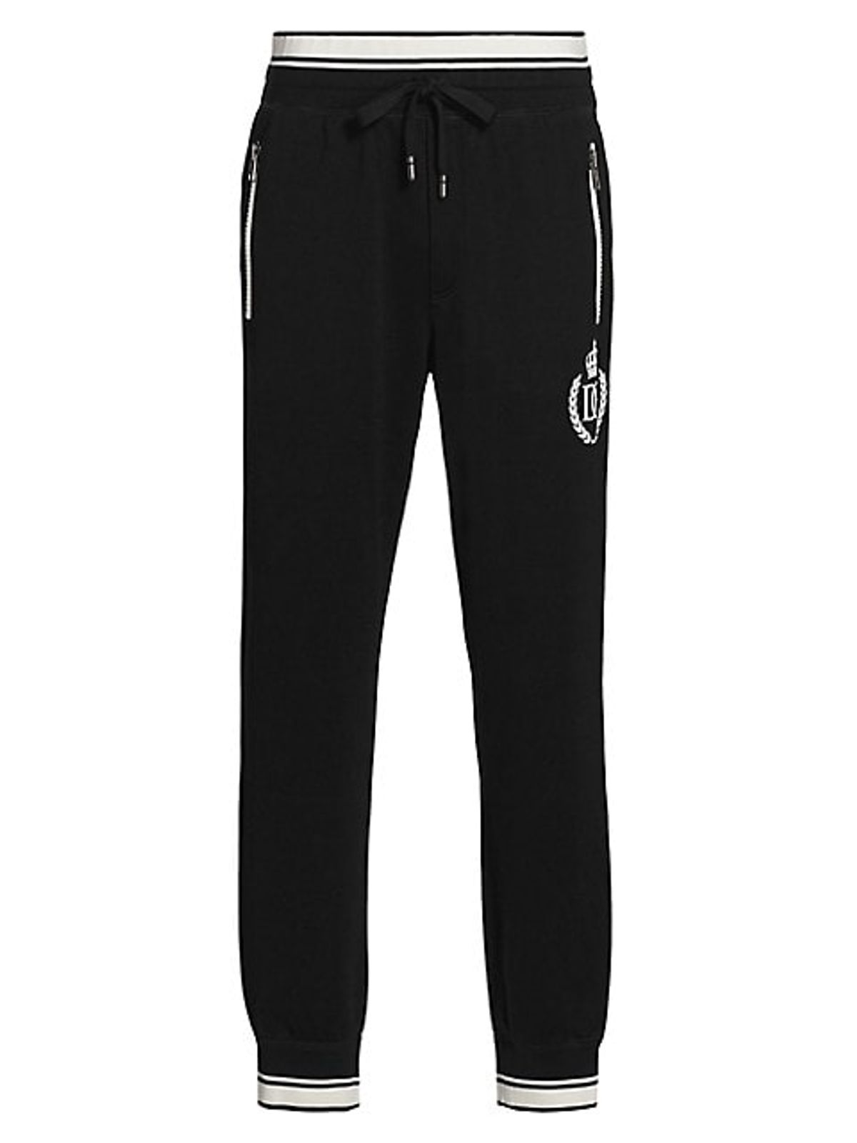 Dolce & Gabbana Crown Jersey Black Sweatpants