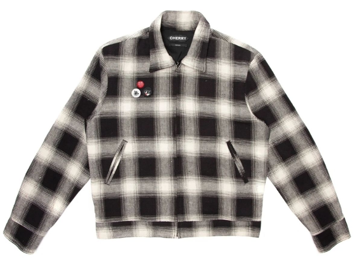 Cherry Flannel Black Cream Club Jacket