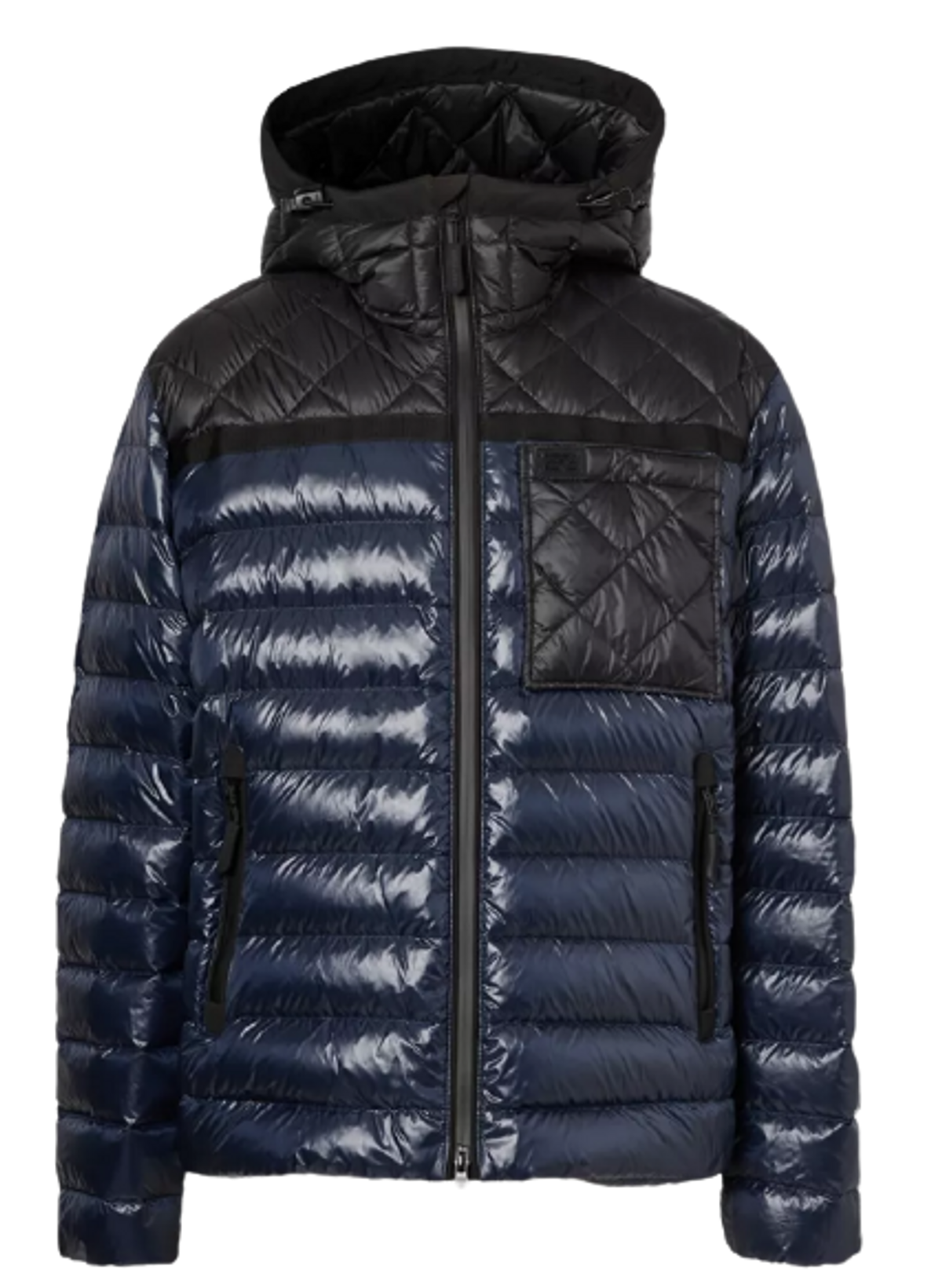 Burberry Diamond Quilted Panel Hooded Puffer Midnight Jacket