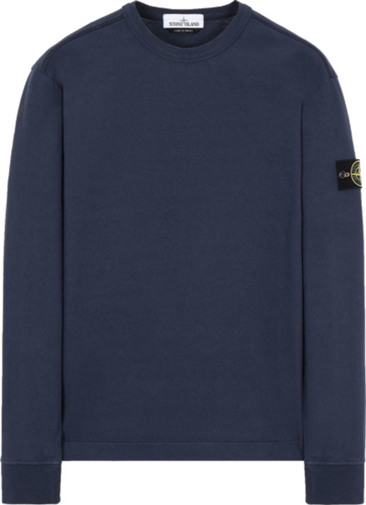 Stone Island Logo Sleeve Patch Blue Sweatshirt