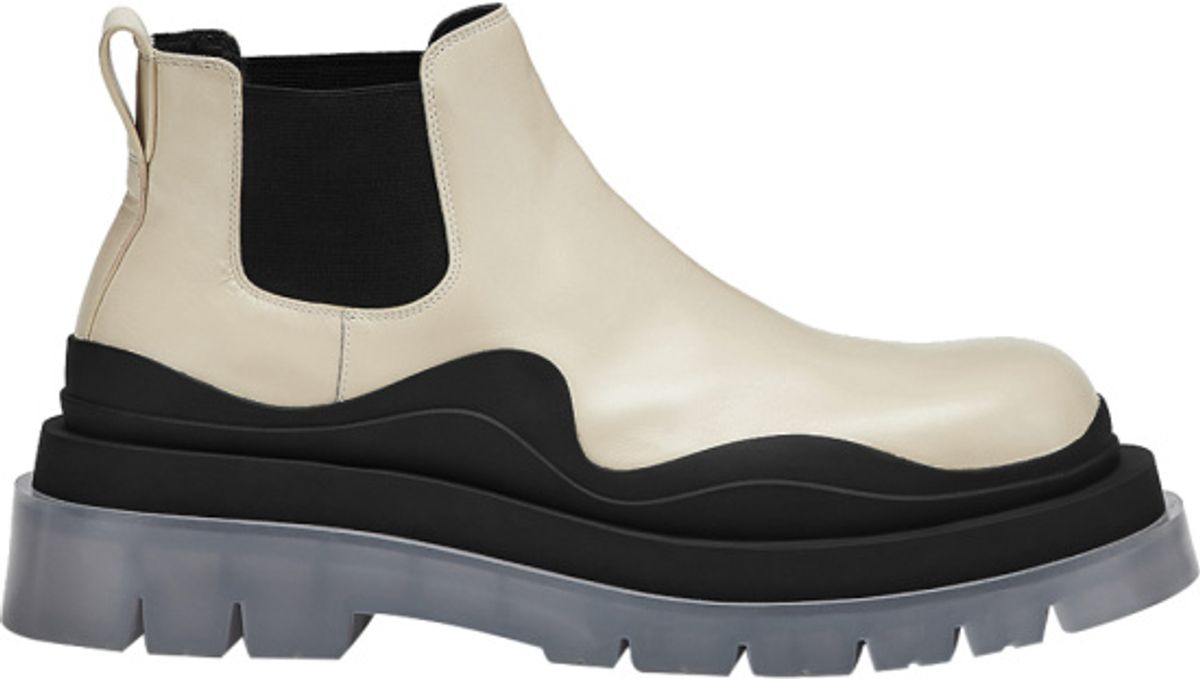 Bottega Veneta Ivory & Clear Sole Tire Boots