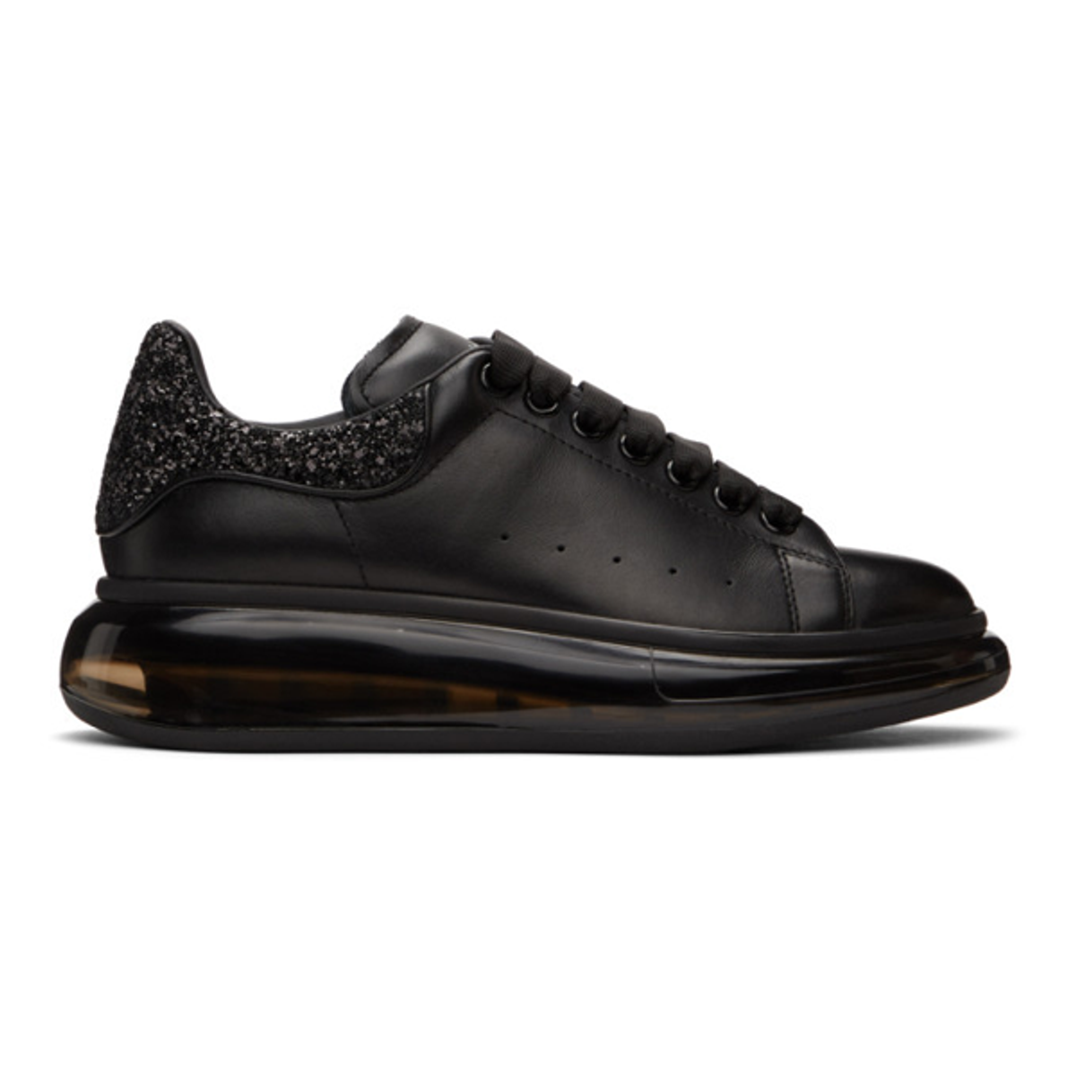 Alexander McQueen Oversized Two Tone Clear Sole Black Sneakers