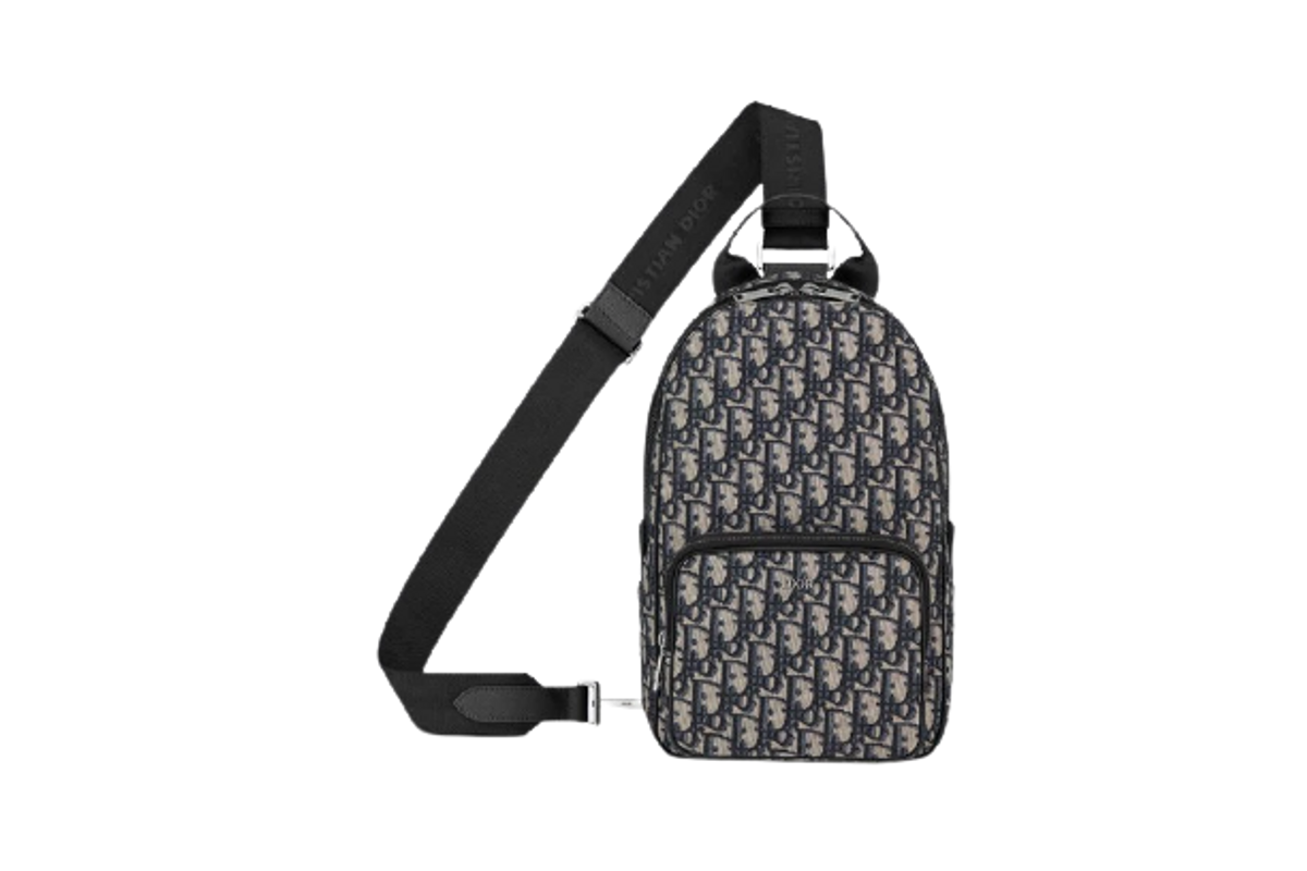 Dior Beige Black Oblique Jacquard Backpack