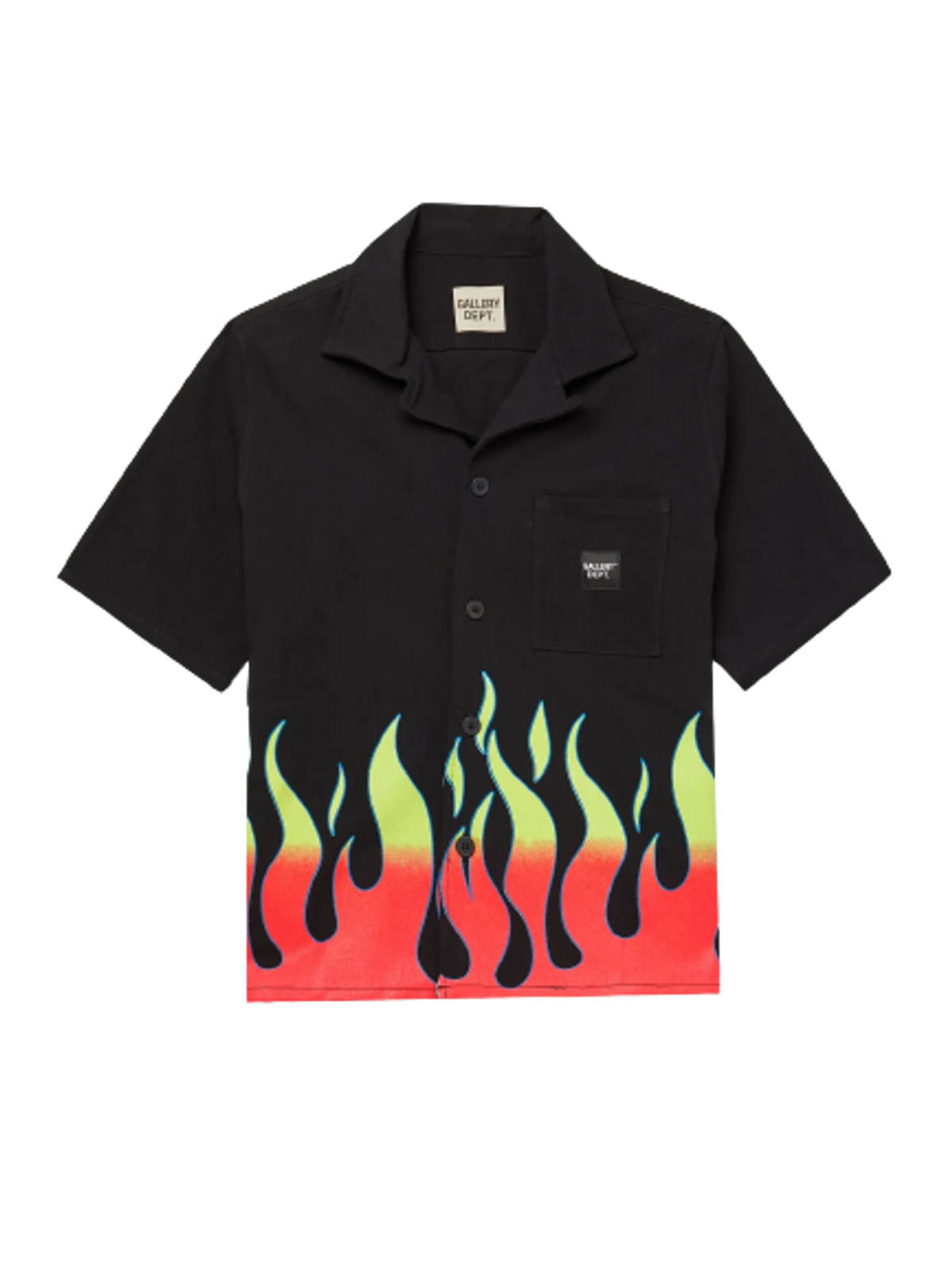 Gallery Dept. Parker Camp Collar Logo Printed Cotton Twill Shirt