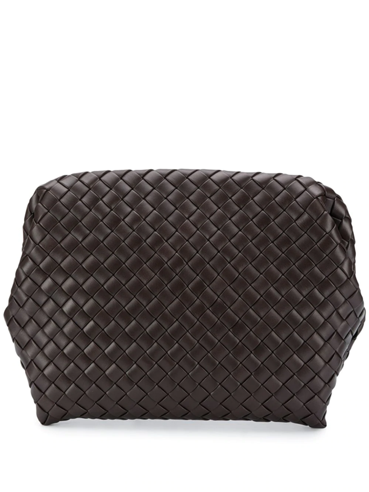 Bottega Veneta Large Intrecciato Calf Leather Brown Clutch