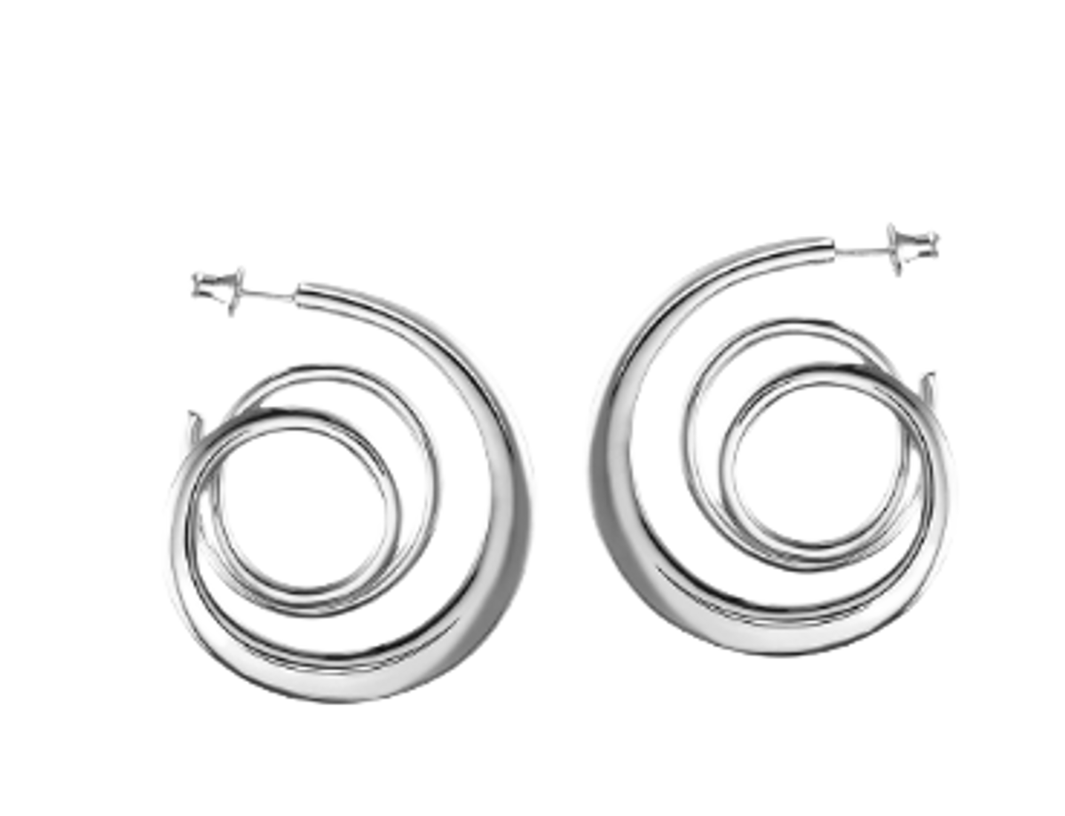Mi Manera Voluted Silver Earrings