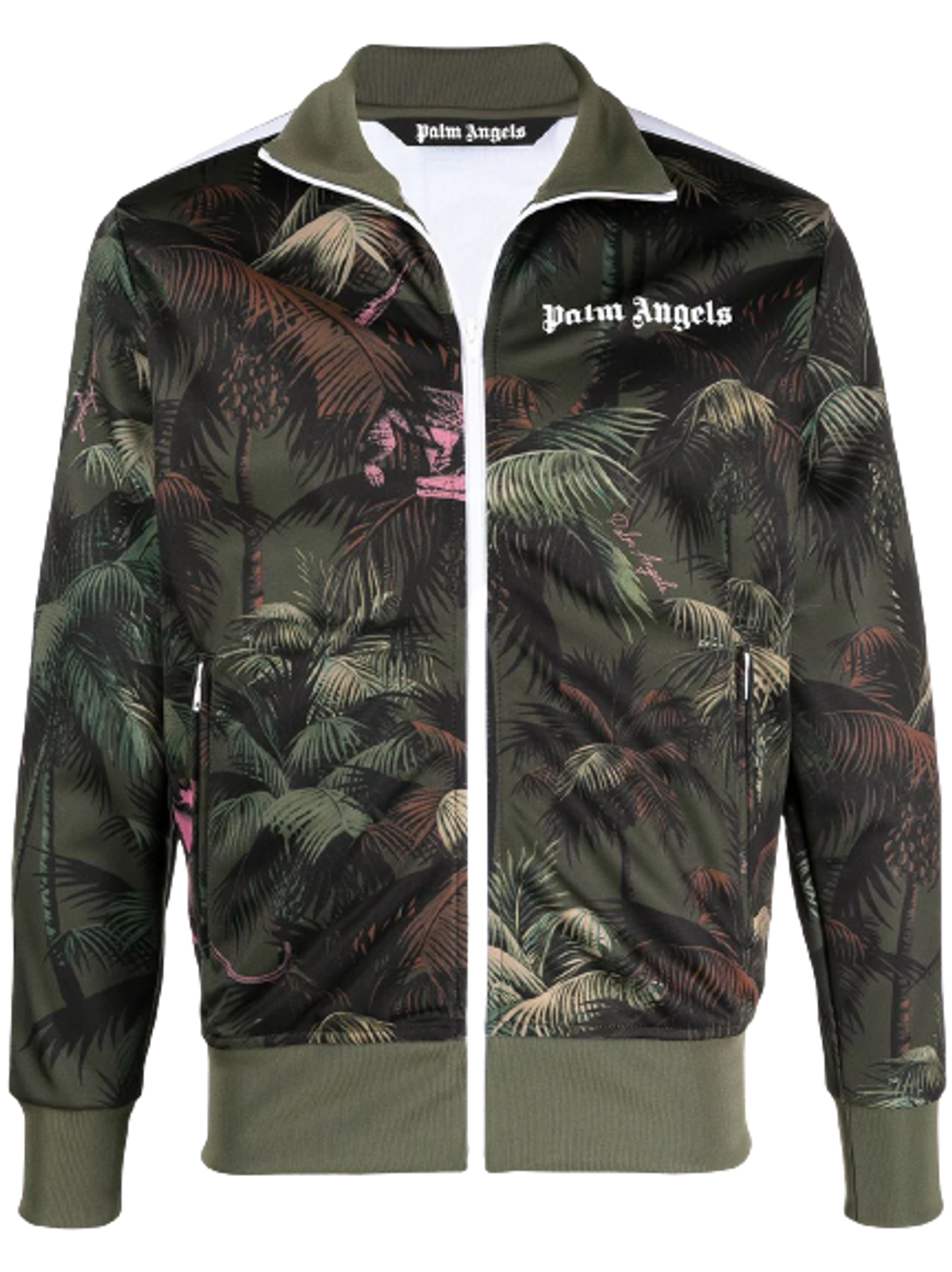 Palm Angels Jungle Print Logo Tech Zip Track Jacket