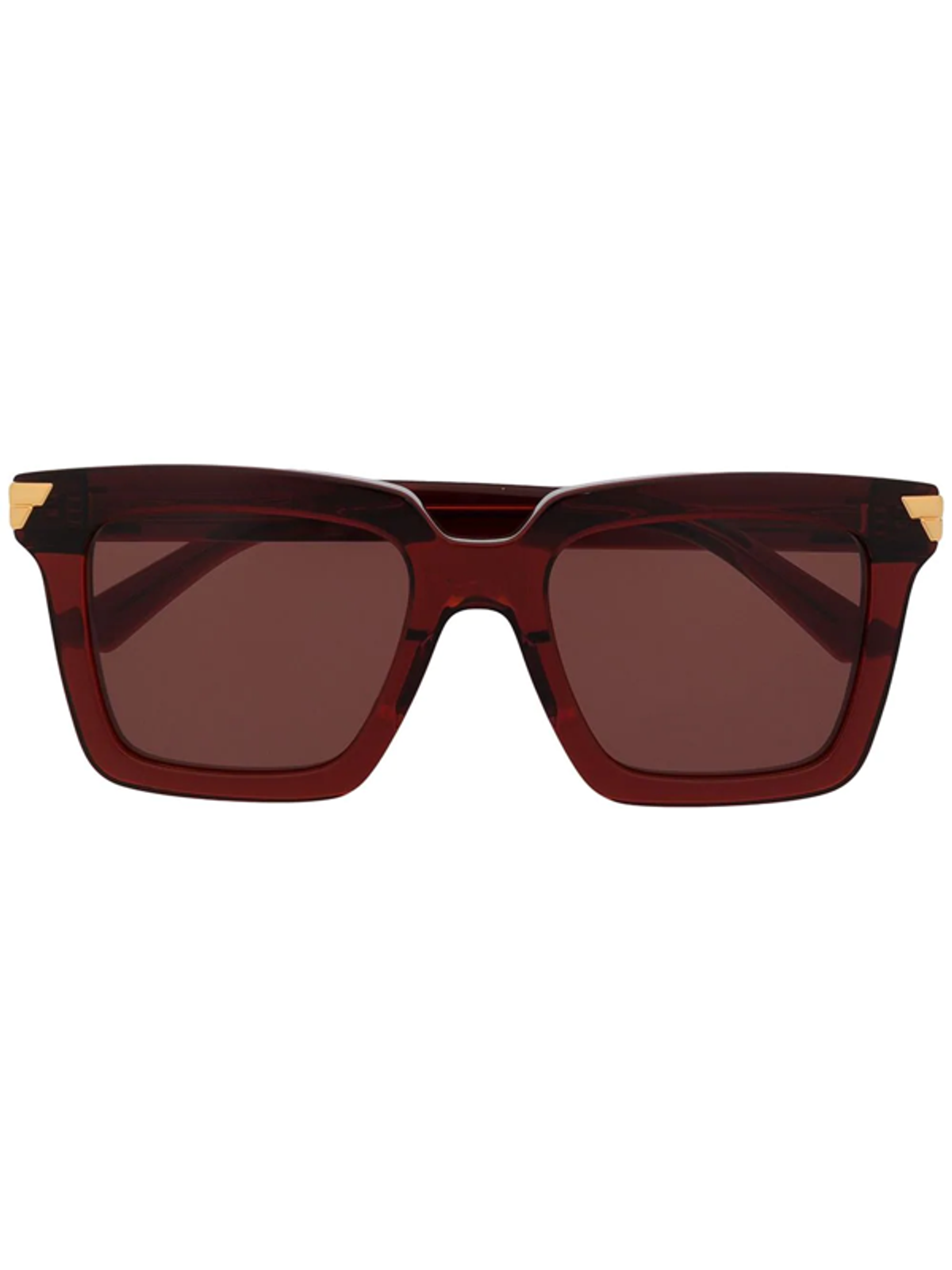 Bottega Veneta Square Frame Oversized Sunglasses In Red