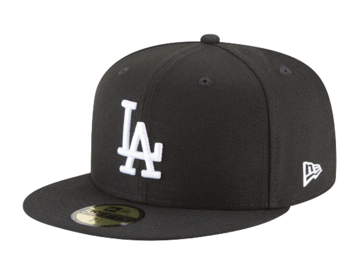 New Era Dodgers Black White Cap